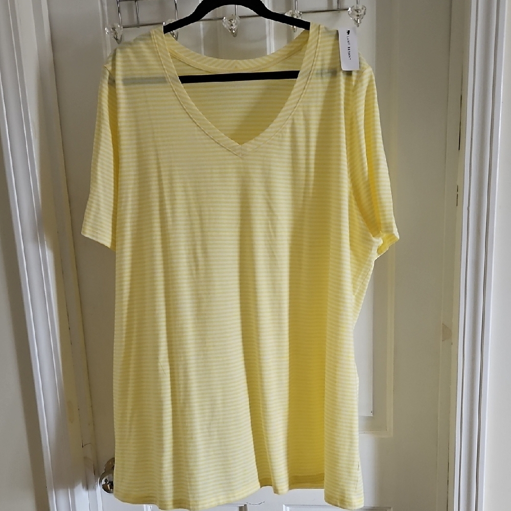 NWT Lane Bryant Yellow Striped Top